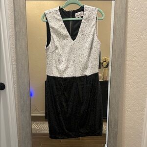 Nicole Miller Monochrome Textured Mini Dress